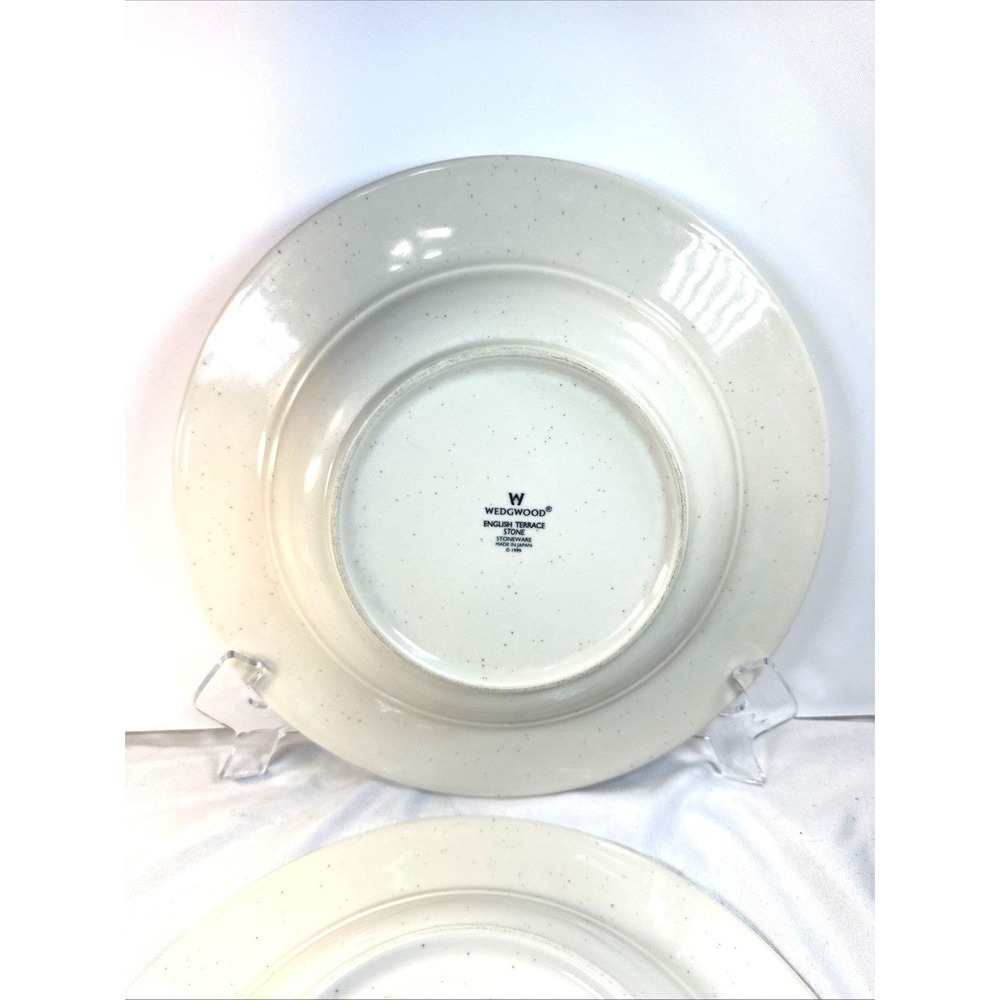 VTG Pair of WEDGWOOD Pasta/Soup Bowl English Terrace Stone Japan 1999 10.25" EVC - Picture 7 of 9